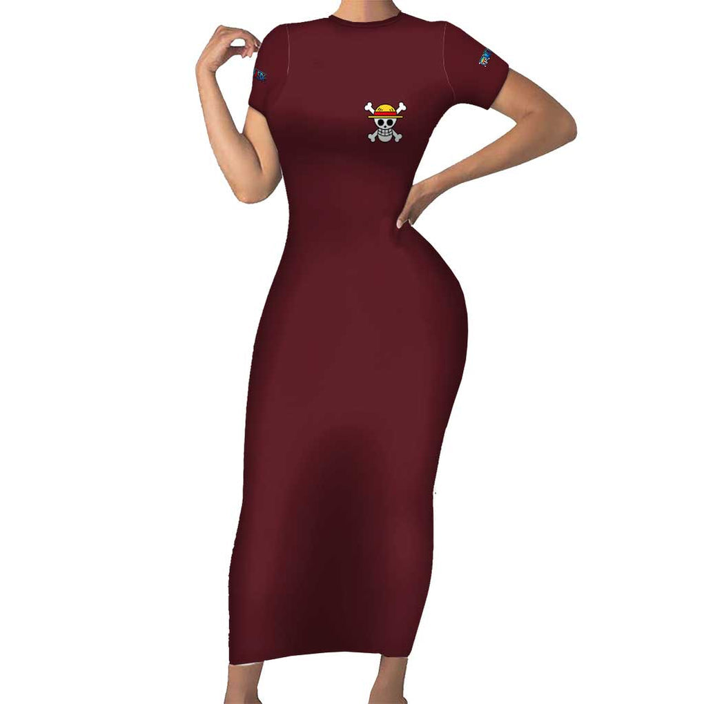 Monkey D. Luffy V2 One Piece Short Sleeve Bodycon Dress Anime Style