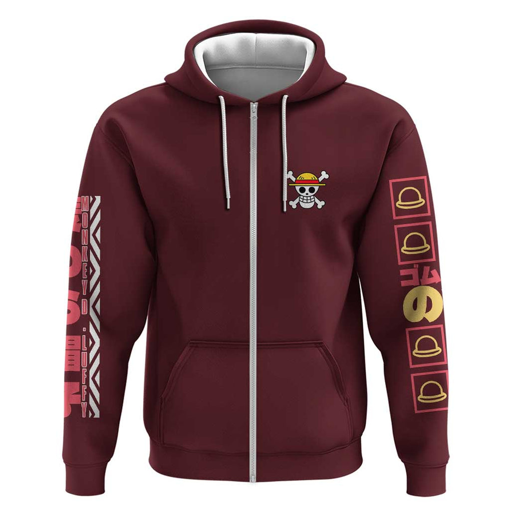 Monkey D. Luffy V2 One Piece Zip Hoodie Anime Style