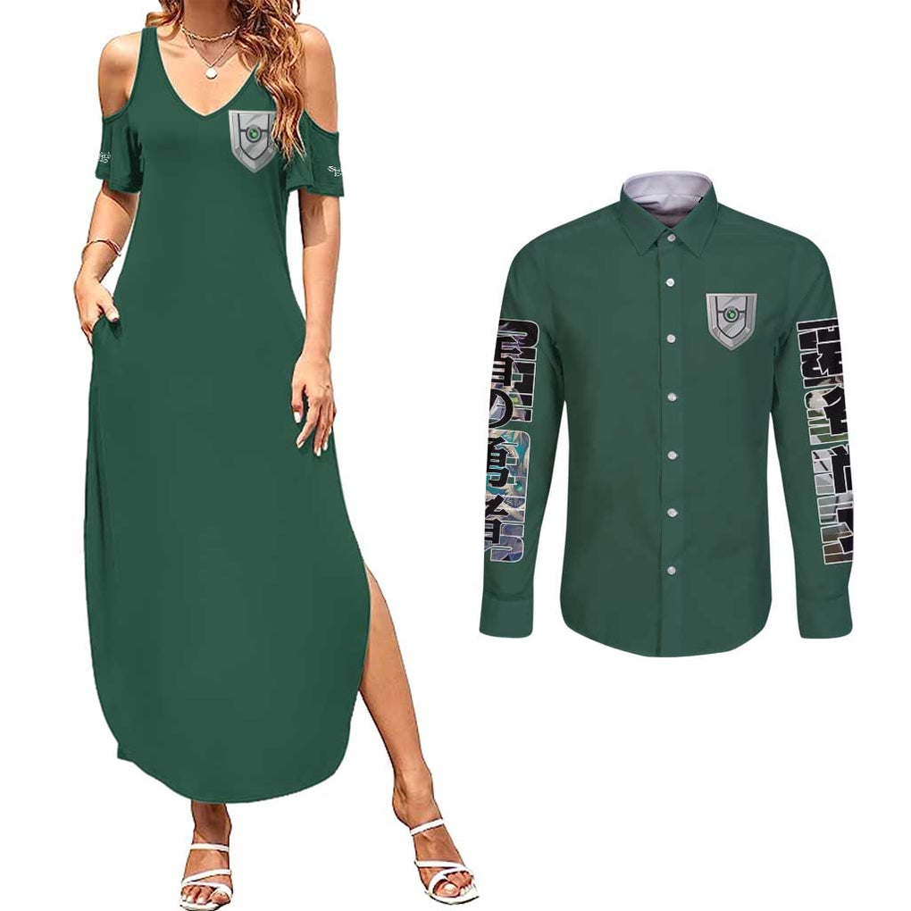 Naofumi Iwatani The Rising of the Shield Hero Couples Matching Summer Maxi Dress and Long Sleeve Button Shirt Anime Style