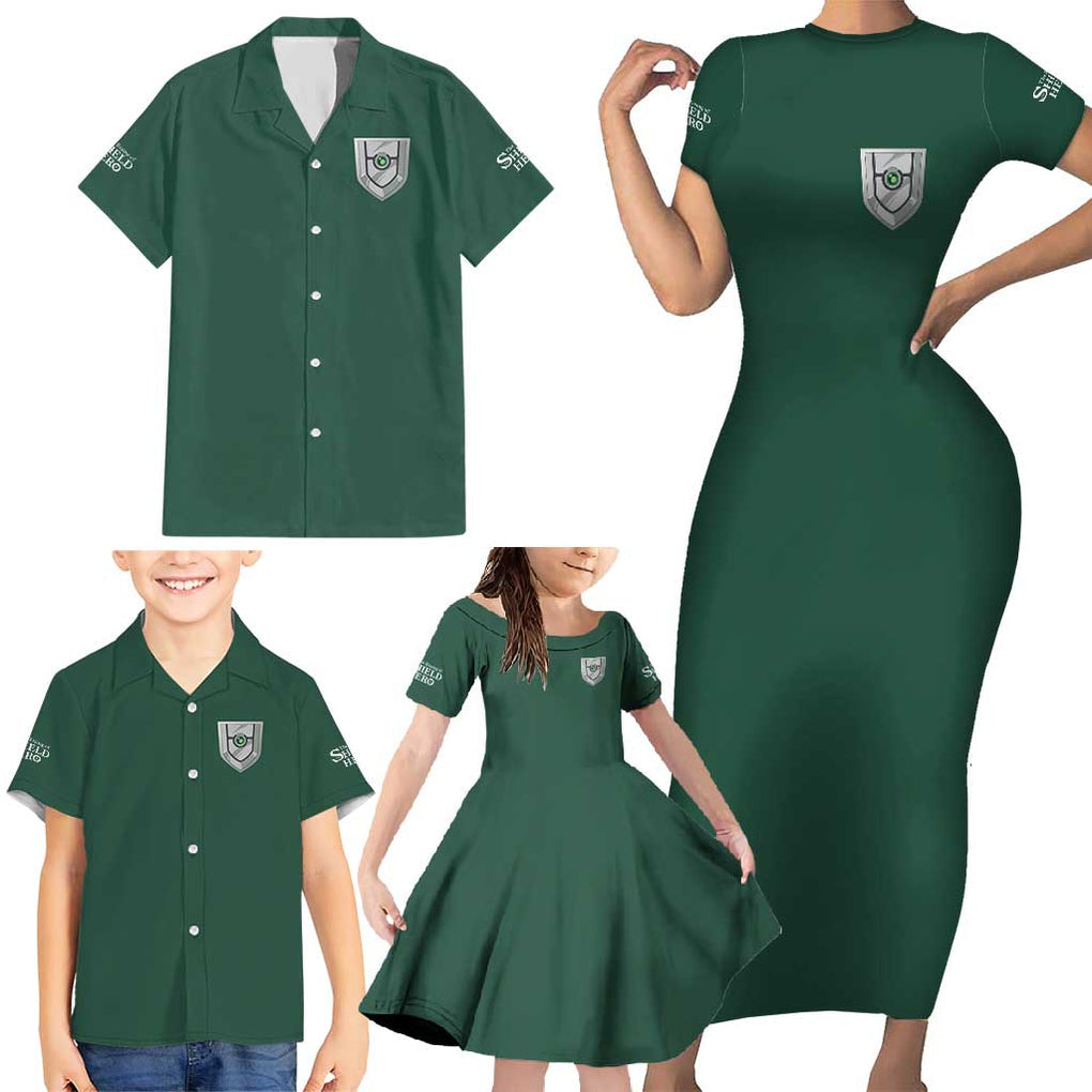 Naofumi Iwatani The Rising of the Shield Hero Family Matching Short Sleeve Bodycon Dress and Hawaiian Shirt Anime Style