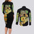 Dio Brando Jojo’s Bizarre Adventure Couples Matching Long Sleeve Bodycon Dress and Long Sleeve Button Shirt Anime Style