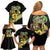 Dio Brando Jojo’s Bizarre Adventure Family Matching Off Shoulder Short Dress and Hawaiian Shirt Anime Style