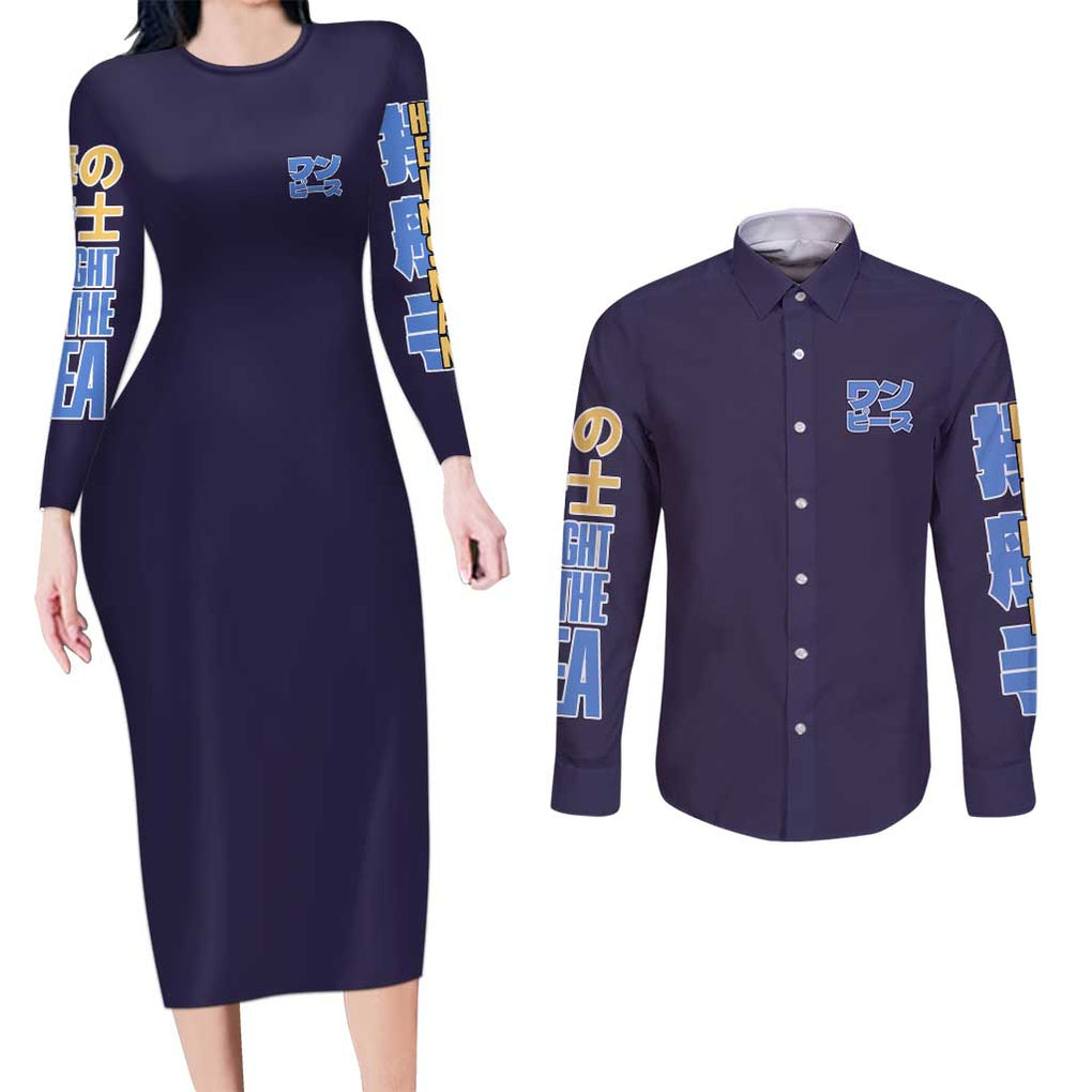 Jinbe V2 One Piece Couples Matching Long Sleeve Bodycon Dress and Long Sleeve Button Shirt Anime Style