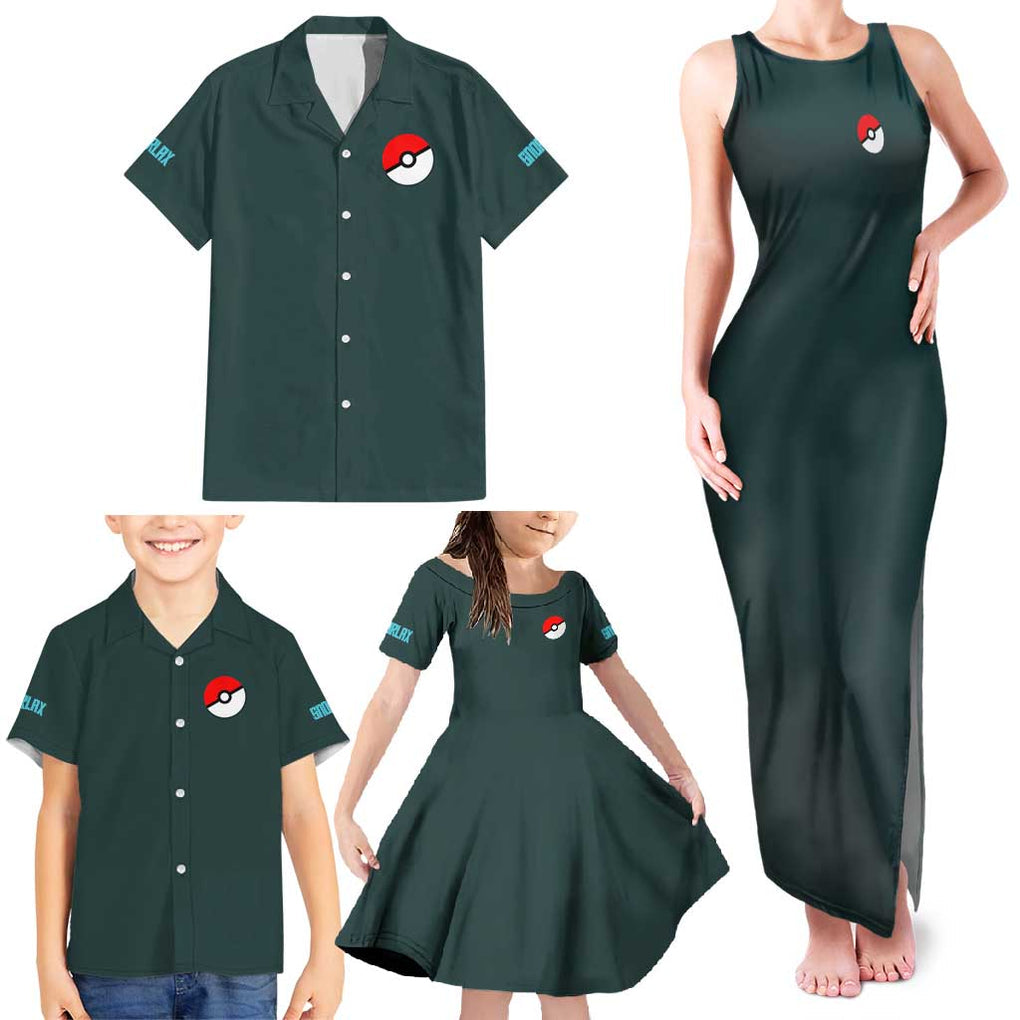 Gigantamax Snorlax Poke Family Matching Tank Maxi Dress and Hawaiian Shirt Japan Anime Style