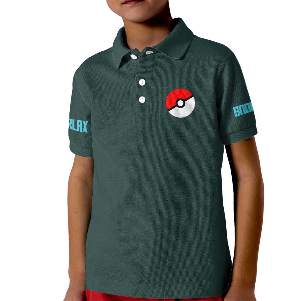 Gigantamax Snorlax Poke Kid Polo Shirt Japan Anime Style