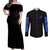 Blue Lock Couples Matching Off Shoulder Maxi Dress and Long Sleeve Button Shirt Japan Anime Style