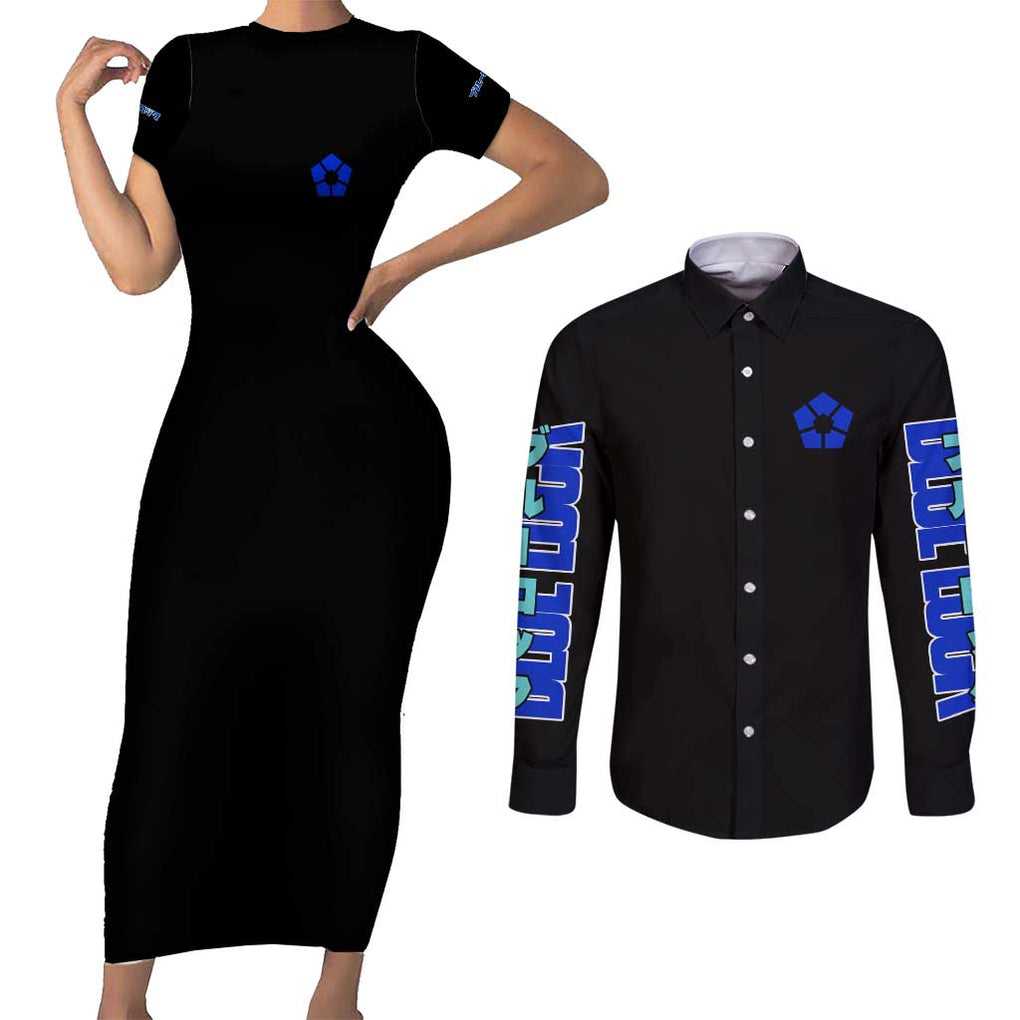 Blue Lock Couples Matching Short Sleeve Bodycon Dress and Long Sleeve Button Shirt Japan Anime Style