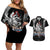 Dark Schneider Basrard Couples Matching Off Shoulder Short Dress and Hawaiian Shirt Anime Style