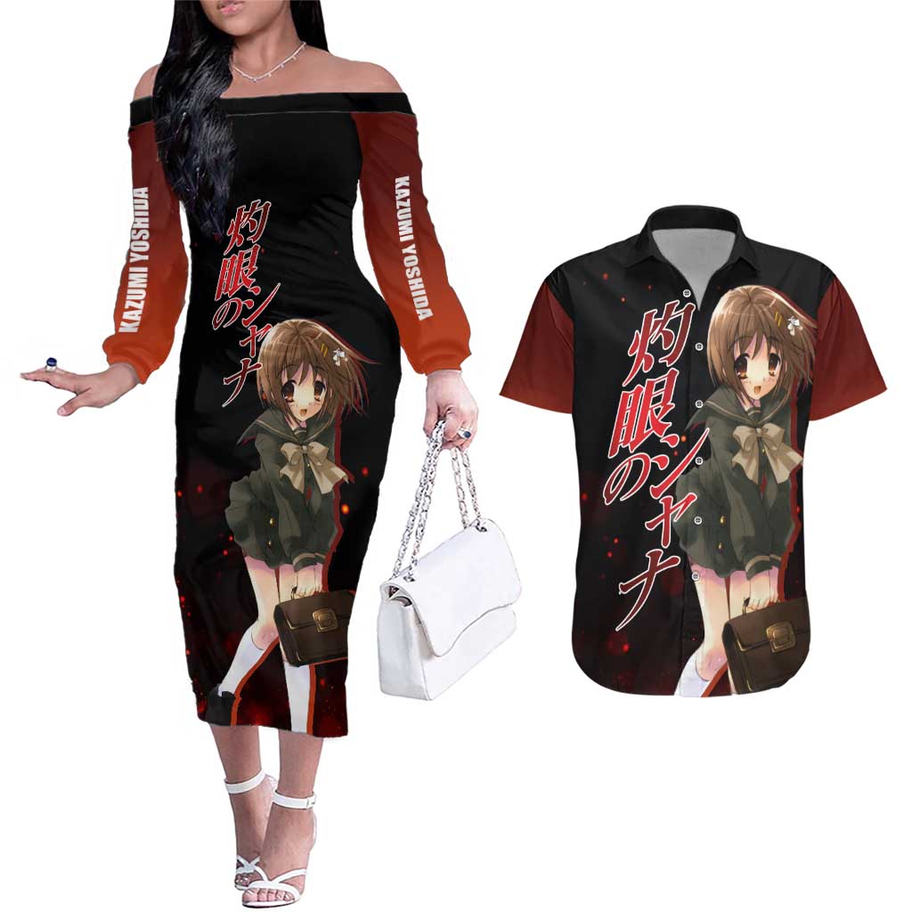 Kazumi Yoshida - Shakugan no Shana Couples Matching Off The Shoulder Long Sleeve Dress and Hawaiian Shirt Anime Style