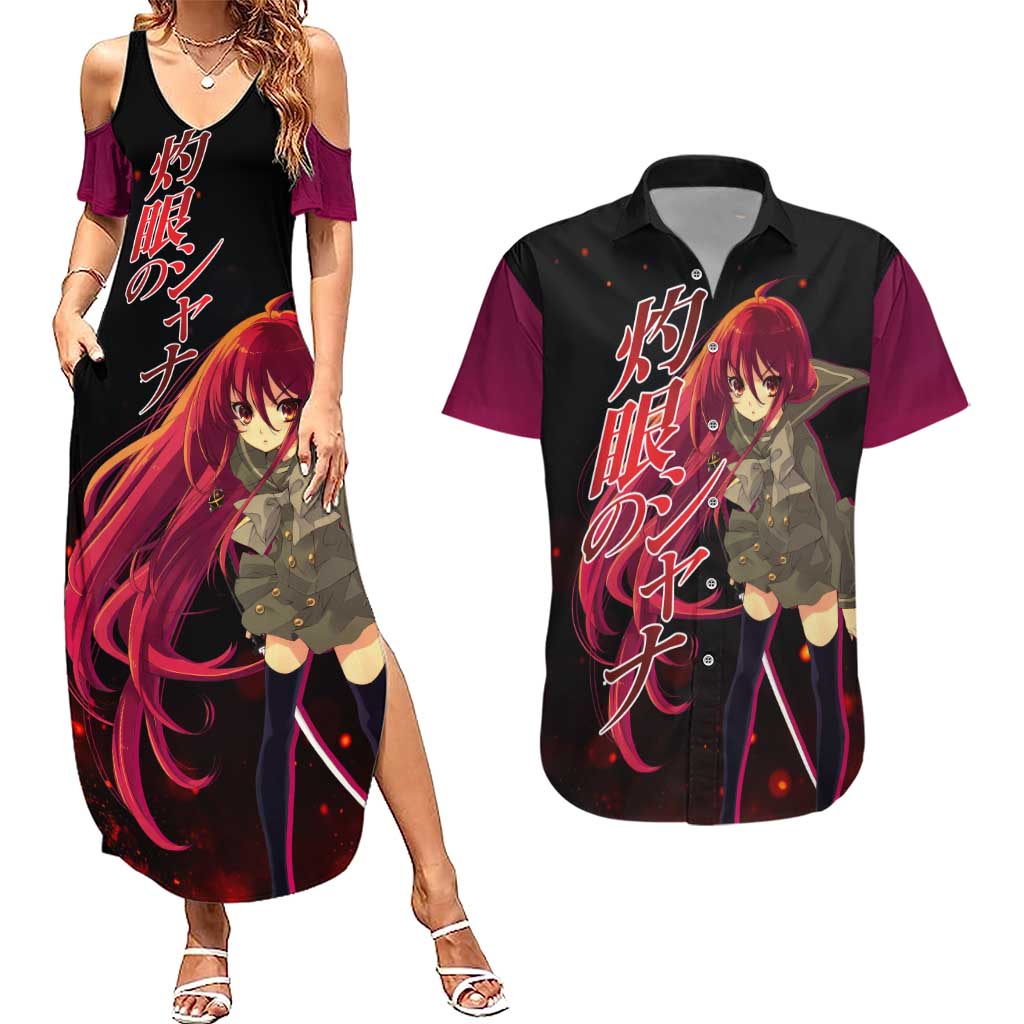 Shana - Shakugan no Shana Couples Matching Summer Maxi Dress and Hawaiian Shirt Anime Style