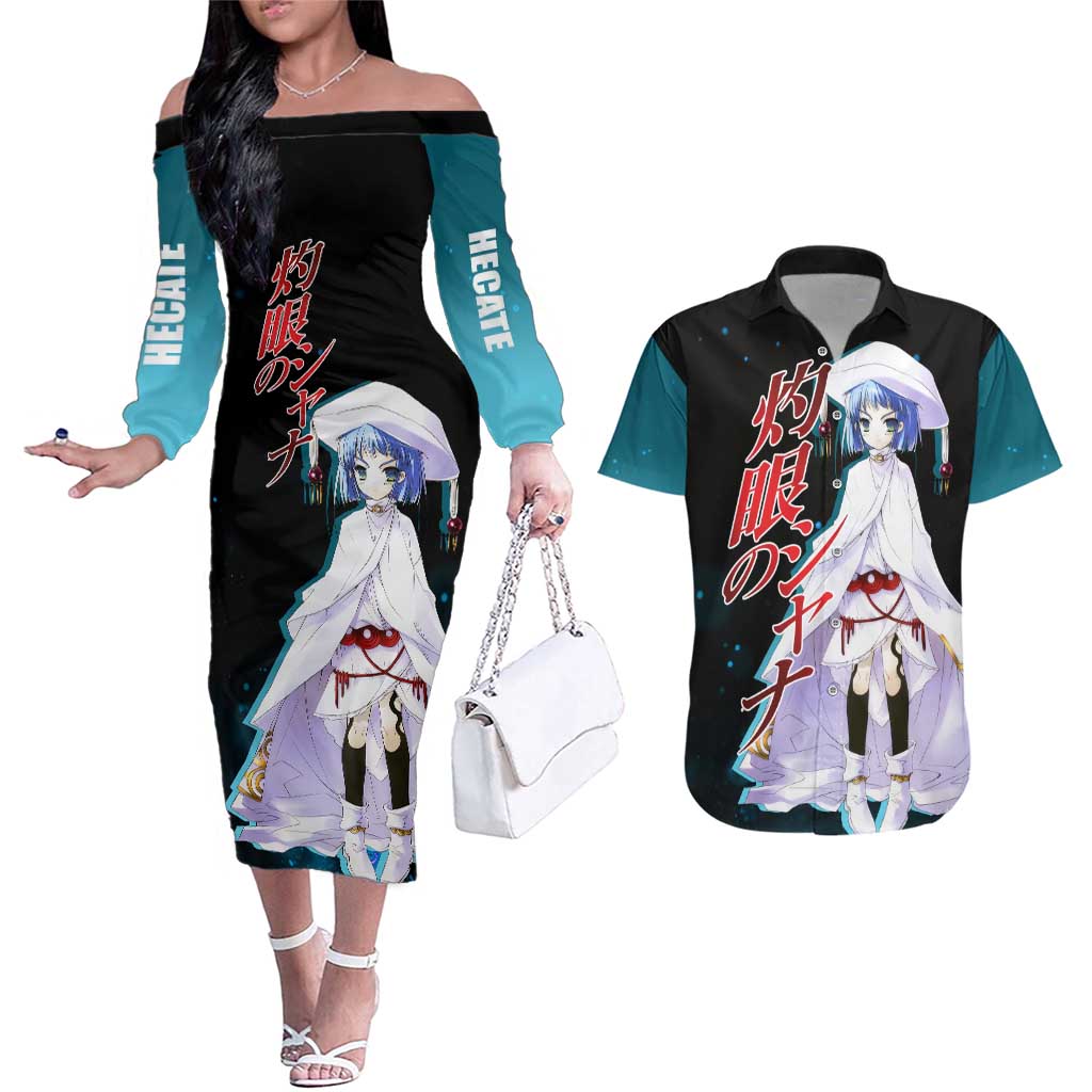 Hecate - Shakugan no Shana Couples Matching Off The Shoulder Long Sleeve Dress and Hawaiian Shirt Anime Style