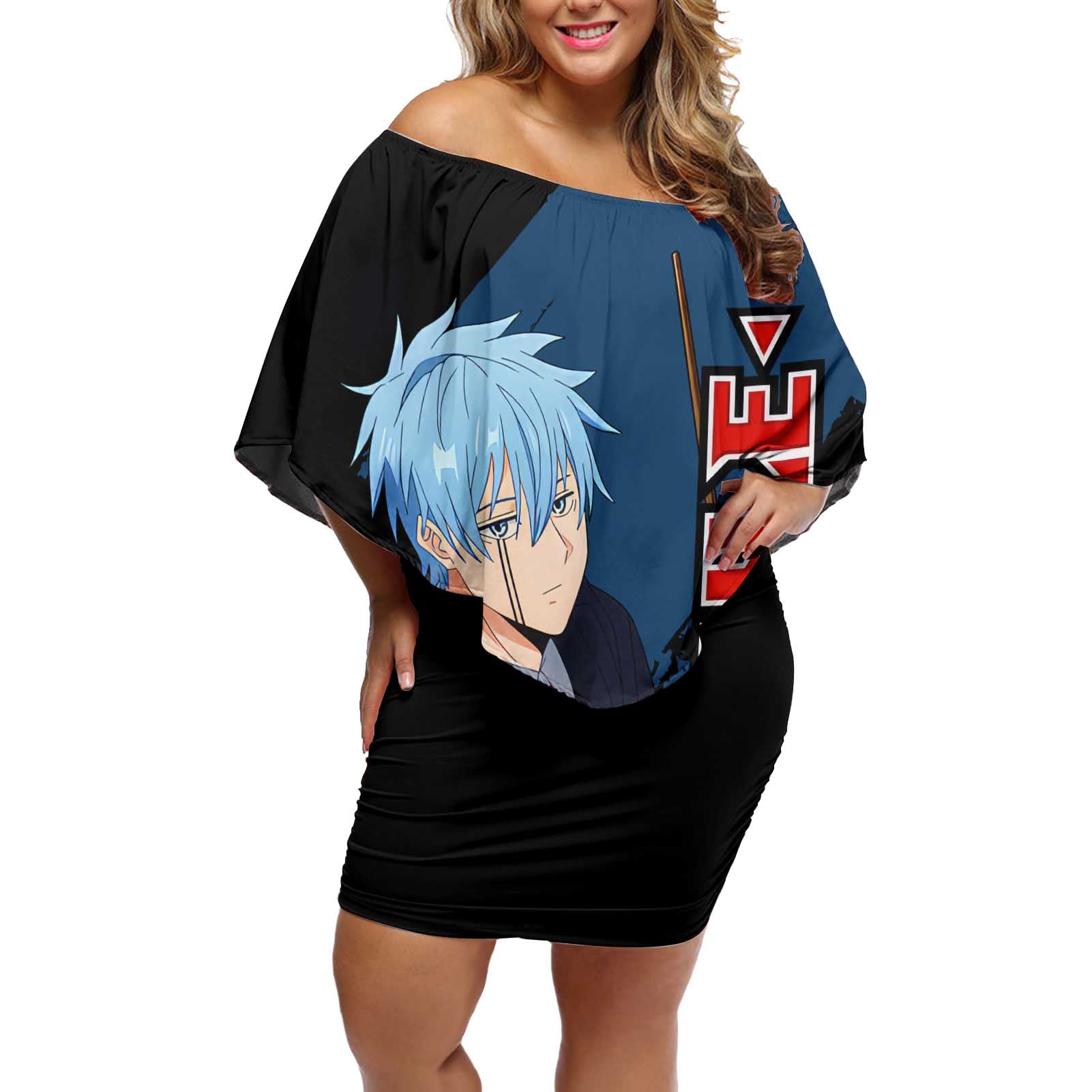 Lance Crown - Magic And Muscles Off Shoulder Short Dress Anime Style