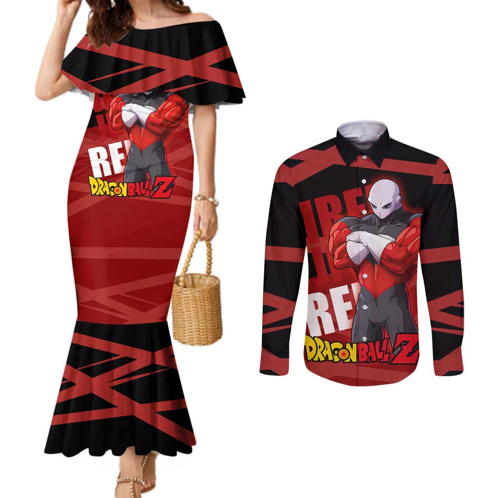 Jiren - Dragon Ball Couples Matching Mermaid Dress and Long Sleeve Button Shirt Anime Style