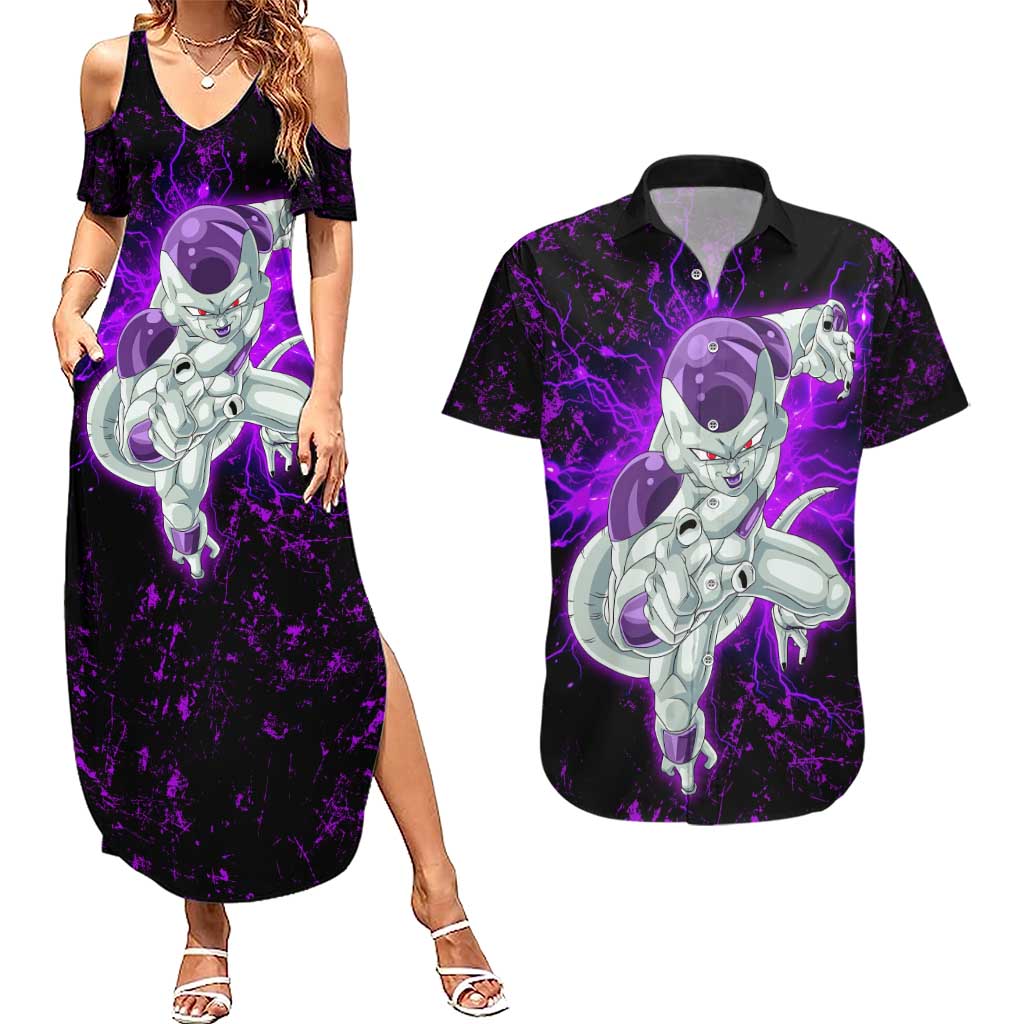 Frieza - Dragon Ball Couples Matching Summer Maxi Dress and Hawaiian Shirt Anime Style