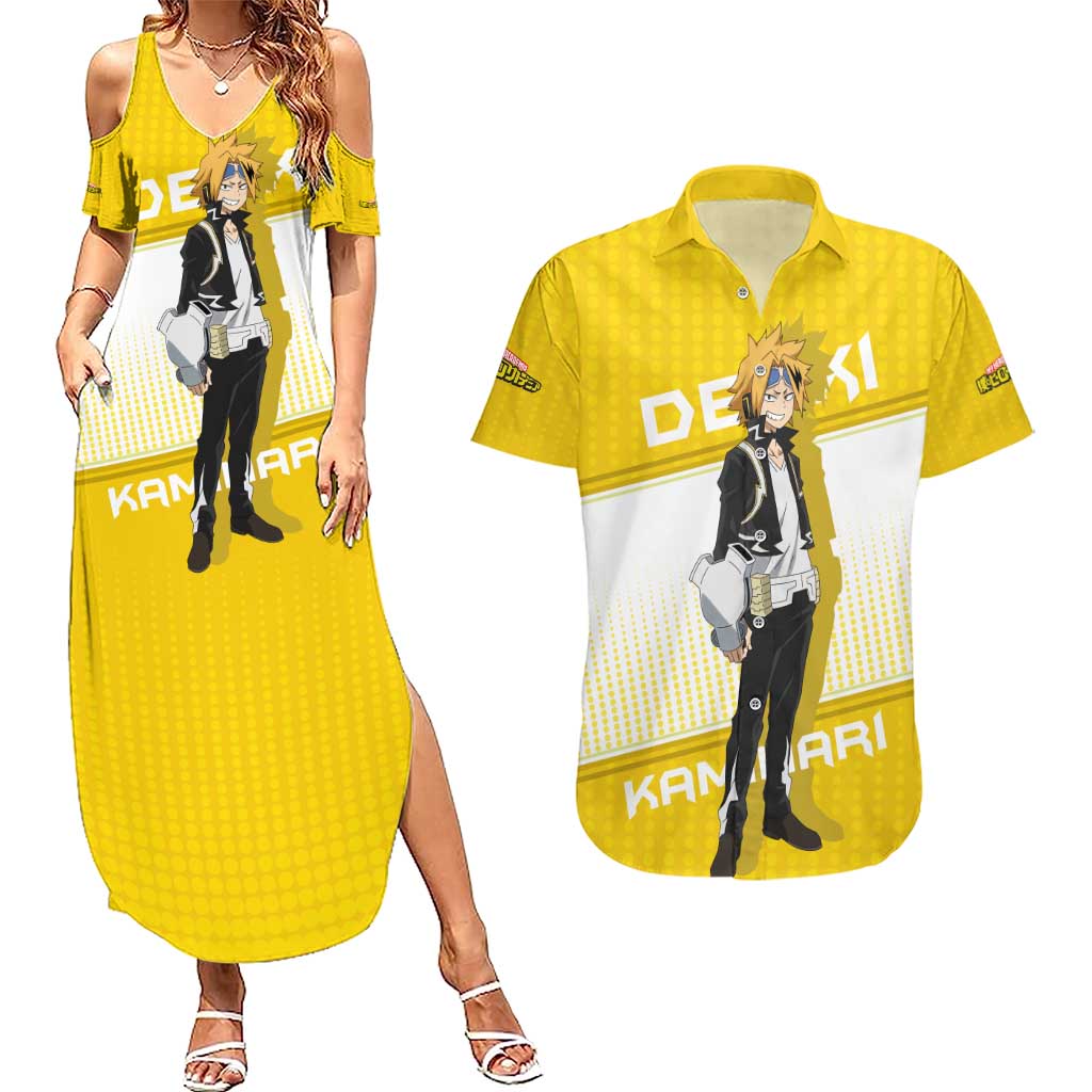 Denki Kaminari - My Hero Academia Couples Matching Summer Maxi Dress and Hawaiian Shirt Anime Style