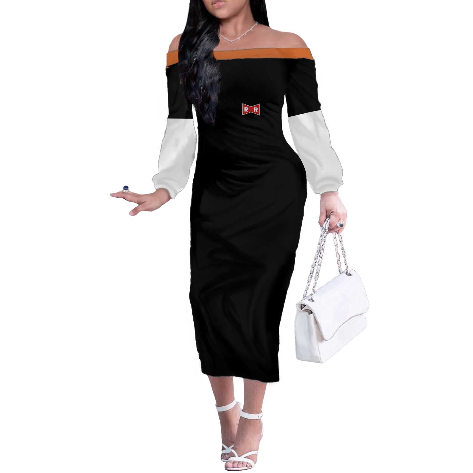 Android 17 Dragon Ball Z Off The Shoulder Long Sleeve Dress Anime Style