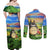 Trippy My Neighbor Totoro Studio Ghibli Couples Matching Off Shoulder Maxi Dress and Long Sleeve Button Shirt Anime  Mix Oil Paint Trippy Style