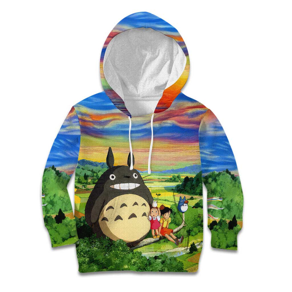 Trippy My Neighbor Totoro Studio Ghibli Kid Hoodie Anime  Mix Oil Paint Trippy Style