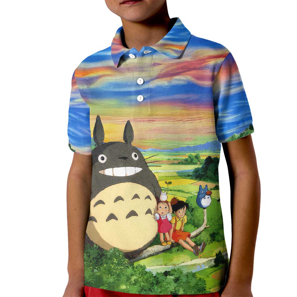 Trippy My Neighbor Totoro Studio Ghibli Kid Polo Shirt Anime  Mix Oil Paint Trippy Style