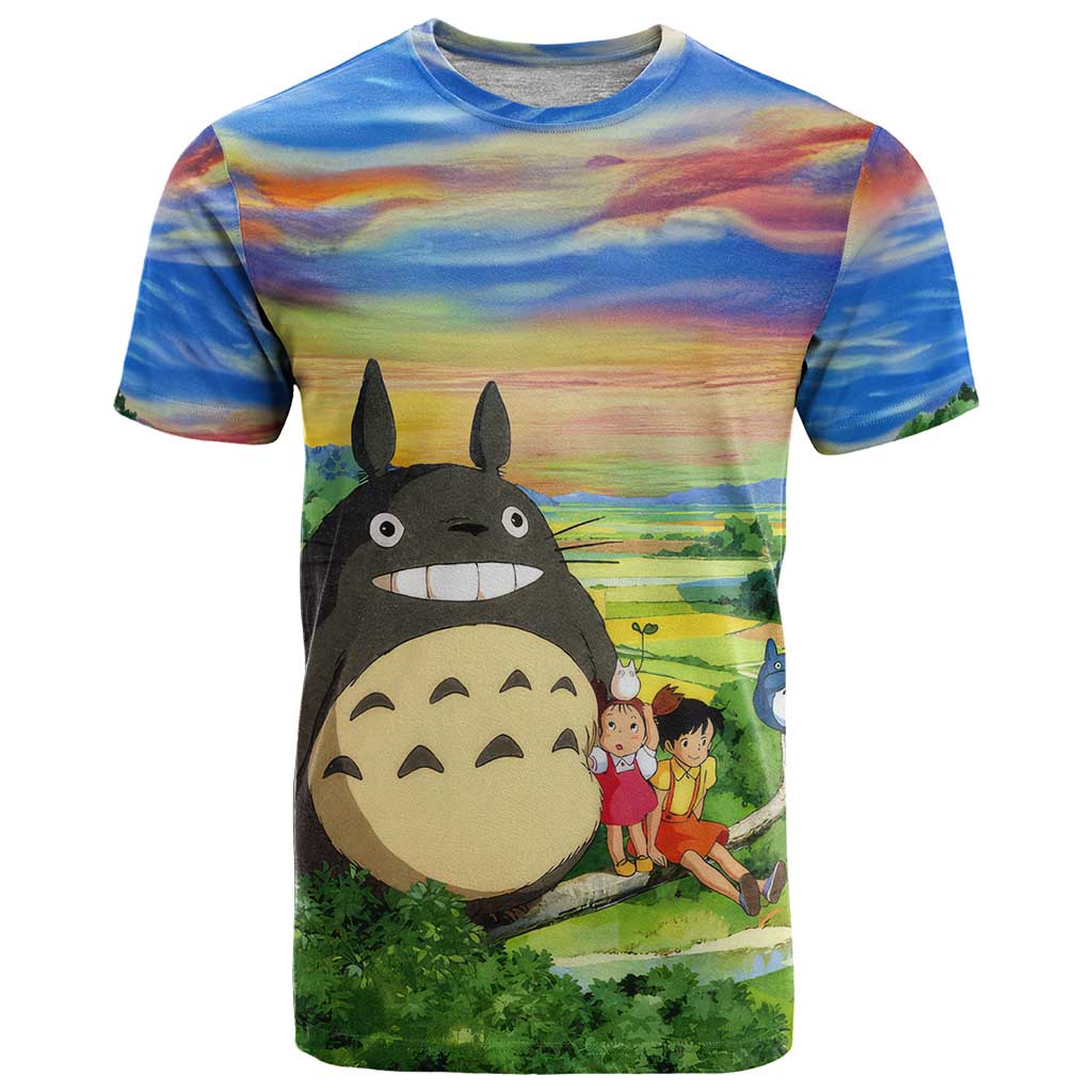 Trippy My Neighbor Totoro Studio Ghibli T Shirt Anime  Mix Oil Paint Trippy Style