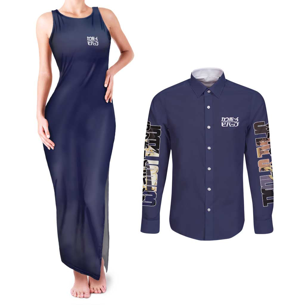 Spike Spiegel Cowboy Bebop Couples Matching Tank Maxi Dress and Long Sleeve Button Shirt Japan Anime Style TS04