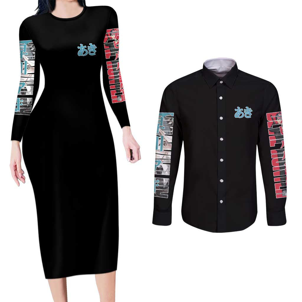 Aki Hayakawa -  Chainsaw Man Couples Matching Long Sleeve Bodycon Dress and Long Sleeve Button Shirt Japan Anime Style TS04