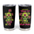 Warning This Tattooed Girl Flower Sugar Skull Tumbler Cup