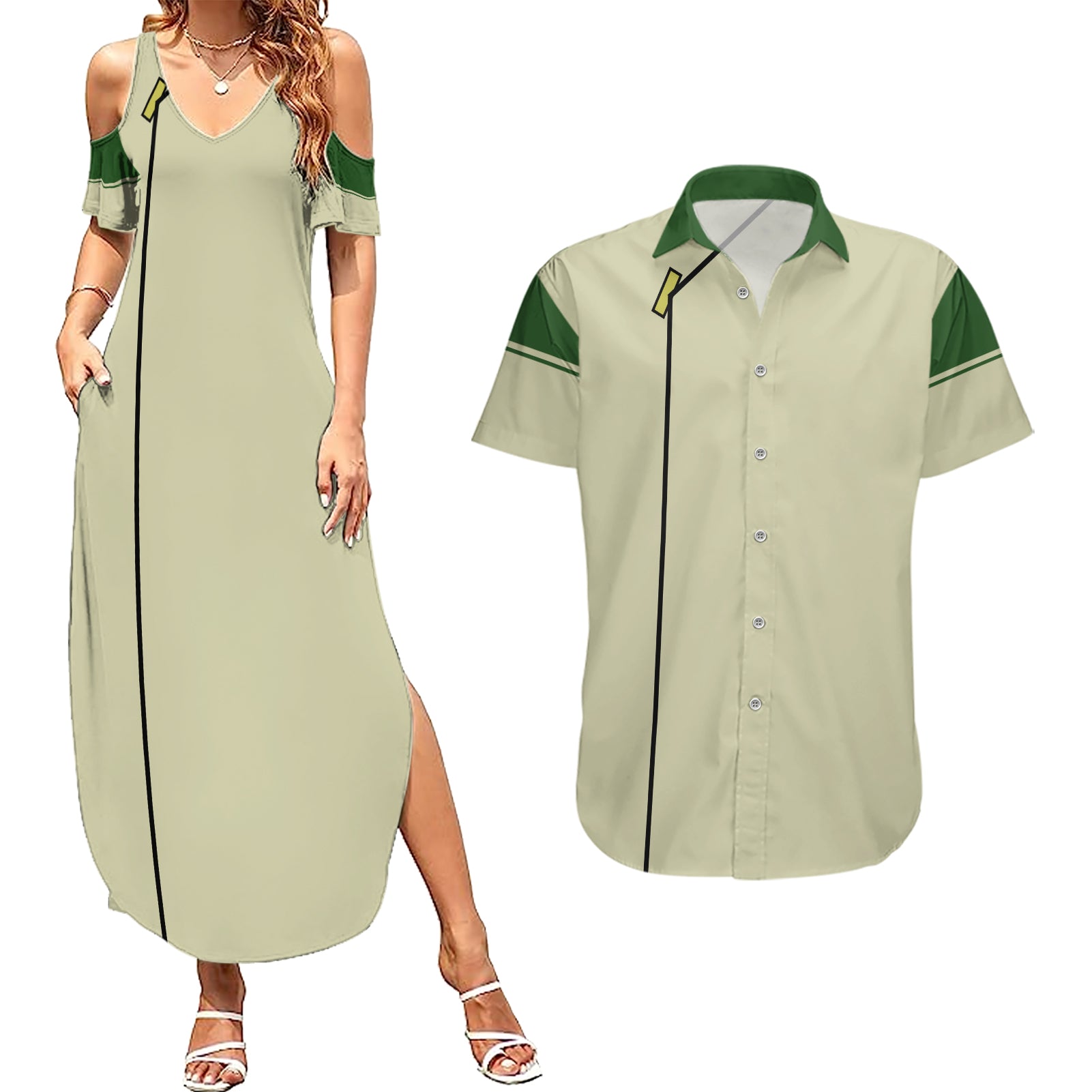 Avatar Toph Beifong Couples Matching Summer Maxi Dress and Hawaiian Shirt