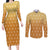 Zenitsu Shirt Design - Pattern Style Couples Matching Long Sleeve Bodycon Dress and Long Sleeve Button Shirt