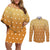 Zenitsu Shirt Design - Pattern Style Couples Matching Off Shoulder Short Dress and Long Sleeve Button Shirt