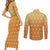 Zenitsu Shirt Design - Pattern Style Couples Matching Short Sleeve Bodycon Dress and Long Sleeve Button Shirt