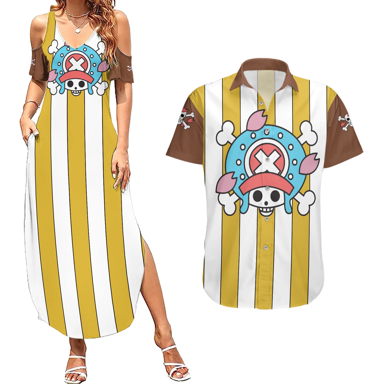 Chopper - One Piece Couples Matching Summer Maxi Dress and Hawaiian Shirt