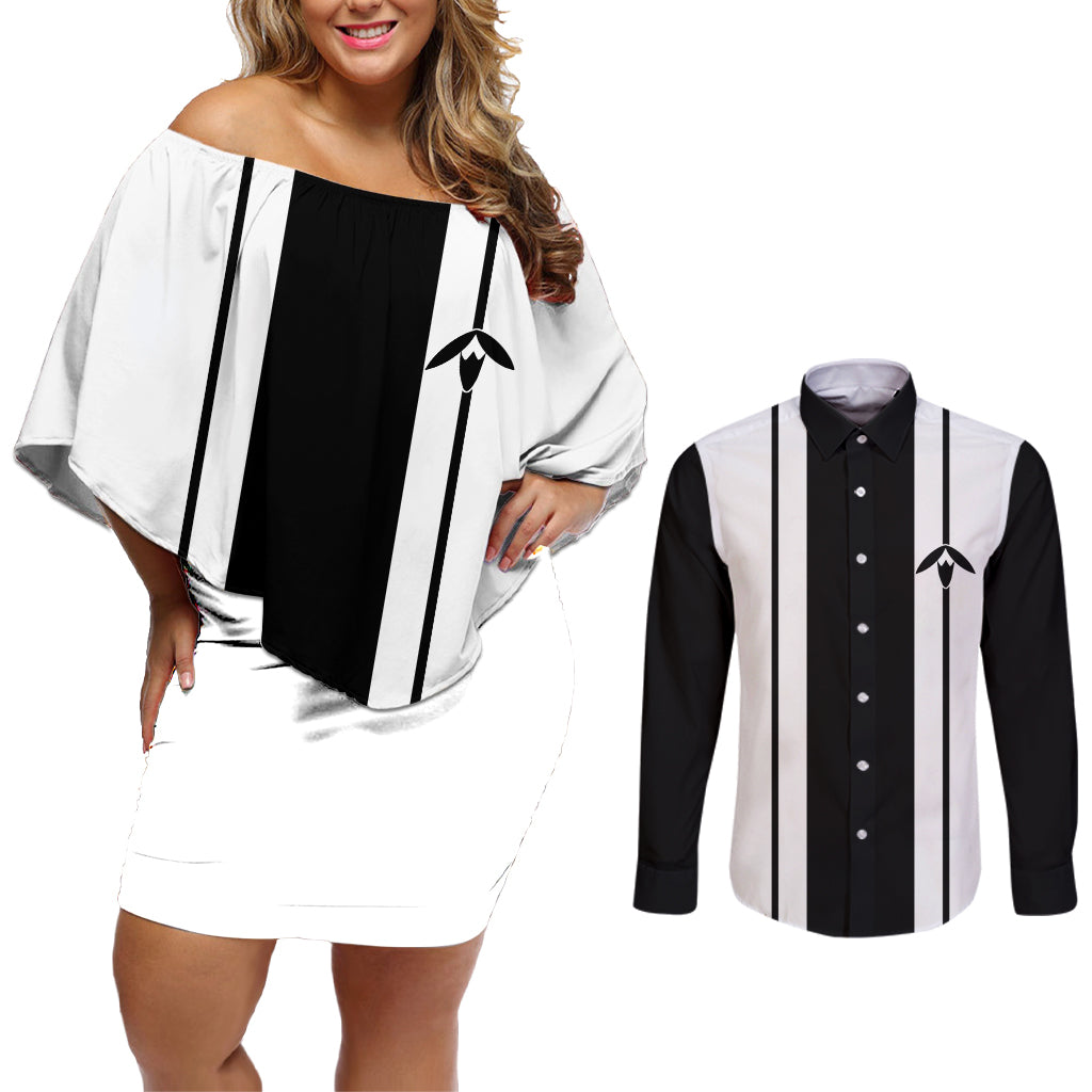 Thirteenth Division - Gotei 13 Couples Matching Off Shoulder Short Dress and Long Sleeve Button Shirt