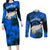 Snorlax - Tie Dye Style Couples Matching Long Sleeve Bodycon Dress and Long Sleeve Button Shirt