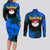 Snorlax - Tie Dye Style Couples Matching Long Sleeve Bodycon Dress and Long Sleeve Button Shirt