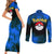 Snorlax - Tie Dye Style Couples Matching Short Sleeve Bodycon Dress and Long Sleeve Button Shirt