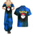 Snorlax - Tie Dye Style Couples Matching Summer Maxi Dress and Hawaiian Shirt