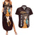 Serpent Sin of Envy Diane Couples Matching Summer Maxi Dress and Hawaiian Shirt