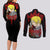 Judeau Berserk Couples Matching Long Sleeve Bodycon Dress and Long Sleeve Button Shirt Black Blood Style