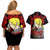 Judeau Berserk Couples Matching Off Shoulder Short Dress and Hawaiian Shirt Black Blood Style