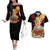 Judeau Berserk Couples Matching Off The Shoulder Long Sleeve Dress and Hawaiian Shirt Black Blood Style