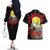 Judeau Berserk Couples Matching Off The Shoulder Long Sleeve Dress and Hawaiian Shirt Black Blood Style