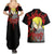 Judeau Berserk Couples Matching Summer Maxi Dress and Hawaiian Shirt Black Blood Style