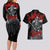 The Skull Knight Berserk Couples Matching Long Sleeve Bodycon Dress and Hawaiian Shirt Black Blood Style