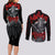 The Skull Knight Berserk Couples Matching Long Sleeve Bodycon Dress and Long Sleeve Button Shirt Black Blood Style