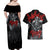 The Skull Knight Berserk Couples Matching Off Shoulder Maxi Dress and Hawaiian Shirt Black Blood Style