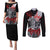 The Skull Knight Berserk Couples Matching Puletasi and Long Sleeve Button Shirt Black Blood Style