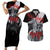 The Skull Knight Berserk Couples Matching Short Sleeve Bodycon Dress and Hawaiian Shirt Black Blood Style