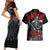 The Skull Knight Berserk Couples Matching Short Sleeve Bodycon Dress and Hawaiian Shirt Black Blood Style