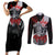 The Skull Knight Berserk Couples Matching Short Sleeve Bodycon Dress and Long Sleeve Button Shirt Black Blood Style